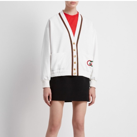 Gucci Jackets & Blazers - NWT Gucci GG Technical Jersey Cardigan in White